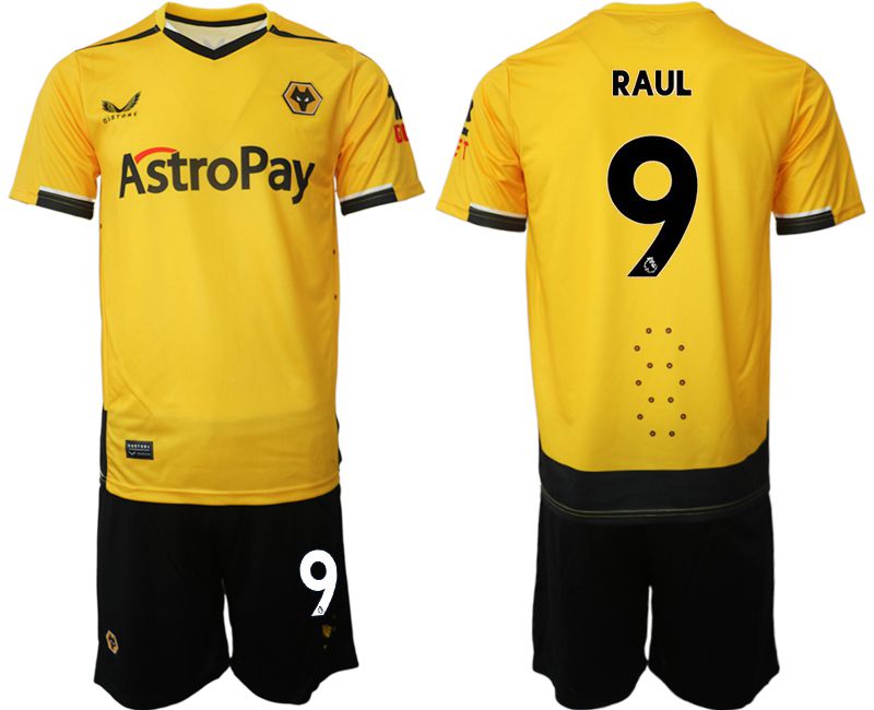 Men 2022-2023 Club Wolverhampton Wanderers home yellow #9 Soccer Jersey->argentina jersey->Soccer Country Jersey
